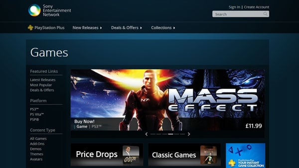 Sony launches PlayStation Network web store - Gematsu