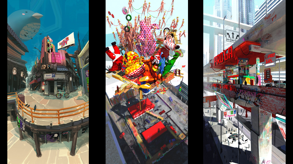 Insomniac Games on X: Downtown Sunset City, Before and After.  @SunsetOverdrive #Blocktober  / X