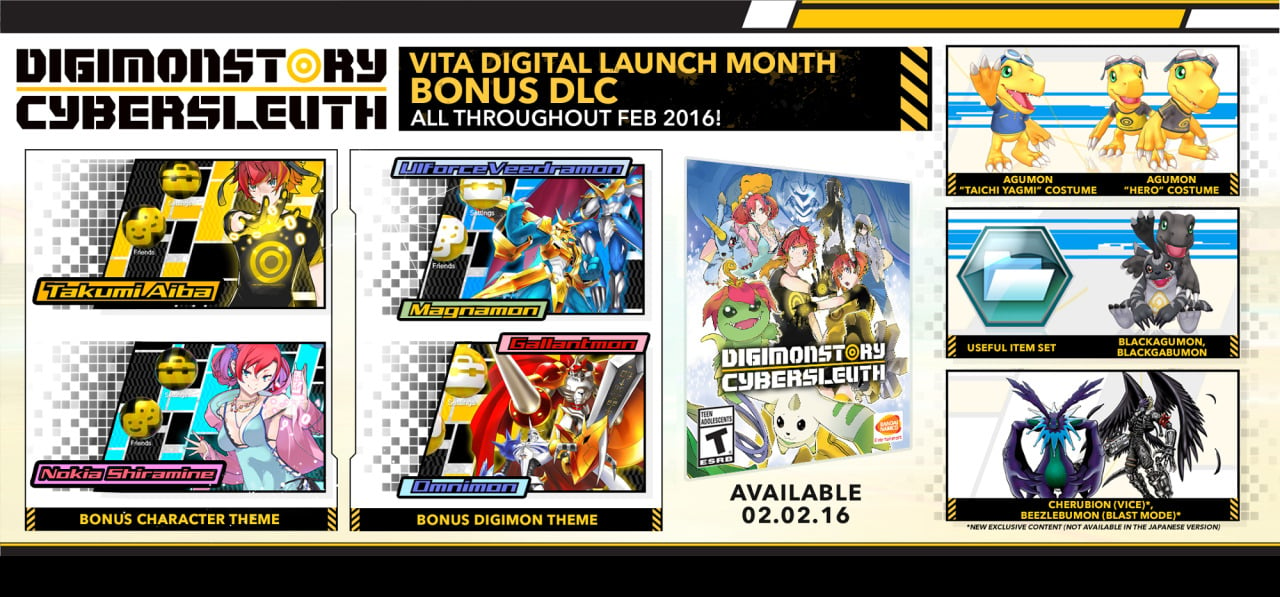 Universo DMO - Hoje lançou finalmente no ocidente o Digimon Story Cyber  Sleuth, que já pode ser comprado digitalmente para PS4 e PSVita, que também  vem com uma DLC e 2 Temas.