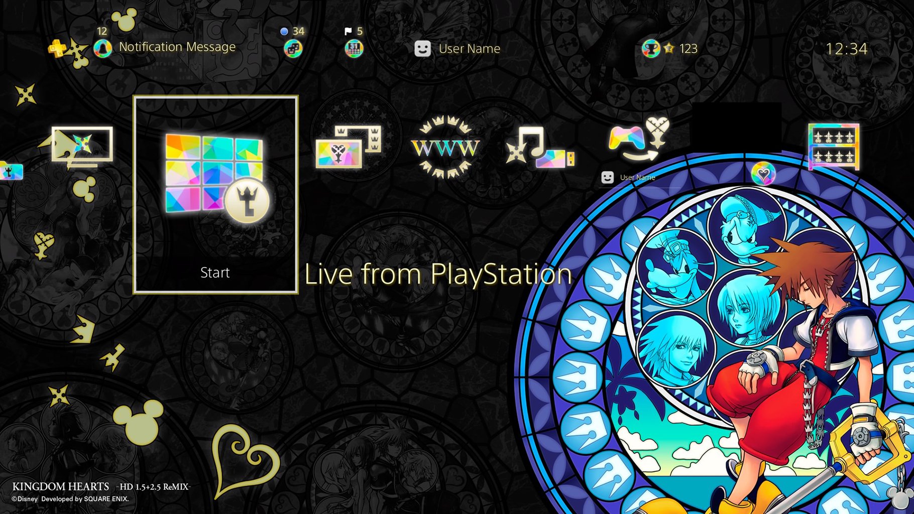 Kingdom Hearts HD + 2.5 Remix digital pre-orders include stained glass PS4 theme - Gematsu