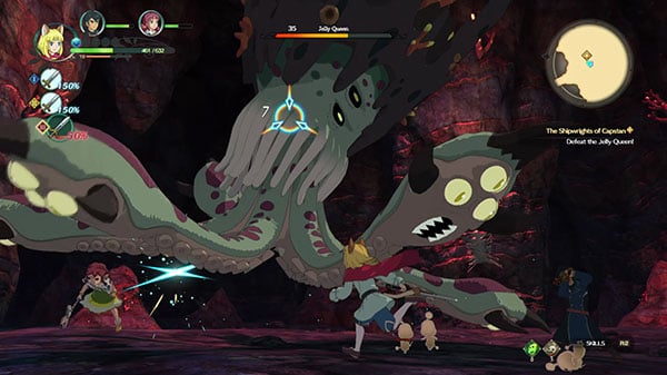 Ni no Kuni II: Revenant Kingdom Mumshroom and Jelly Queen battle