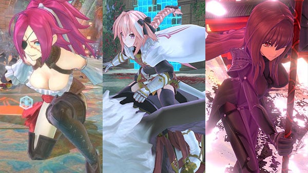 Fate/EXTELLA Link details Francis Drake, Astolfo, and Scathach