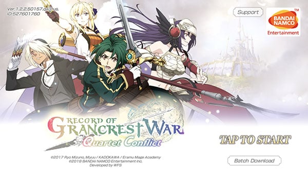 Bandai Namco Launches Record of Grancrest War: Quartet Conflict