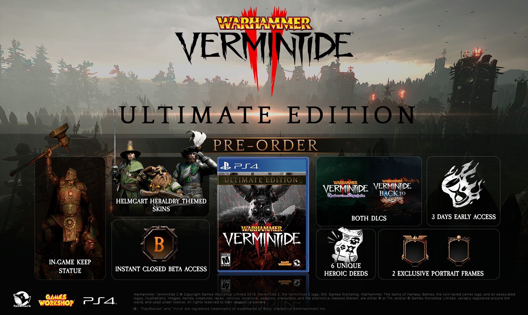 conocido espía contaminación Warhammer: Vermintide II for PS4 launches December 18 - Gematsu