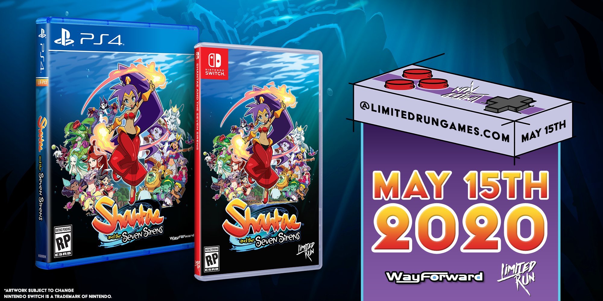 Shantae and the Seven Sirens PS4 and Switch limited print physical edition pre-orders open May 15
