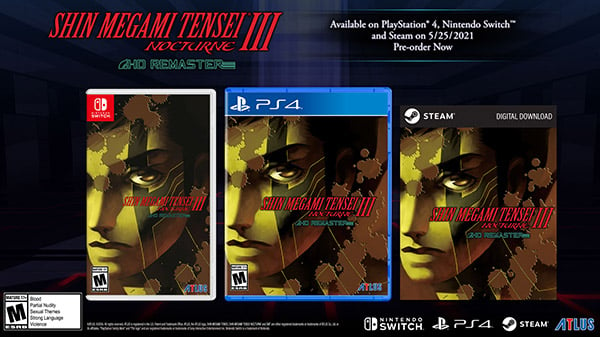 Shin Megami Tensei III: Nocturne HD Remaster is released on May 25 in the west for PS4, Switch and PC