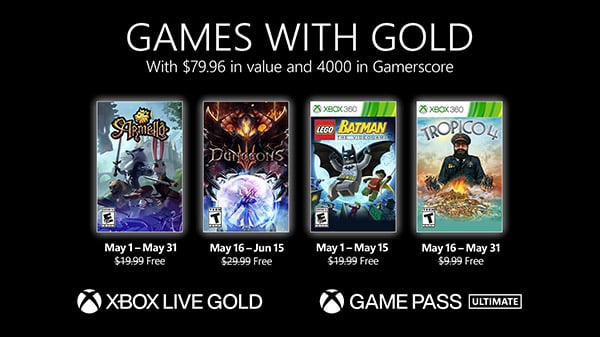 Xbox Live Gold free games for May 2021