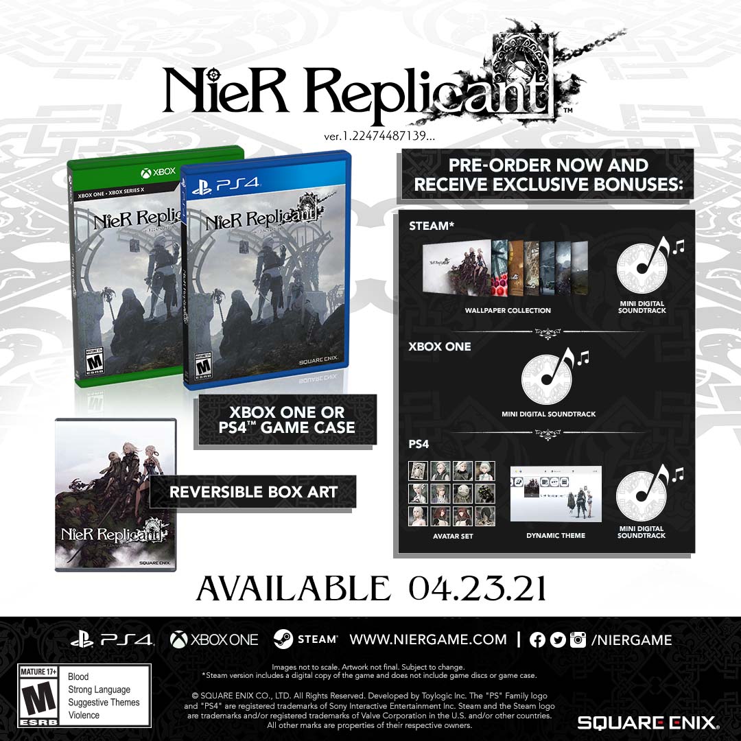 NieR Replicant ver.1.22474487139… 'Extra Content' trailer, screenshots -  Gematsu