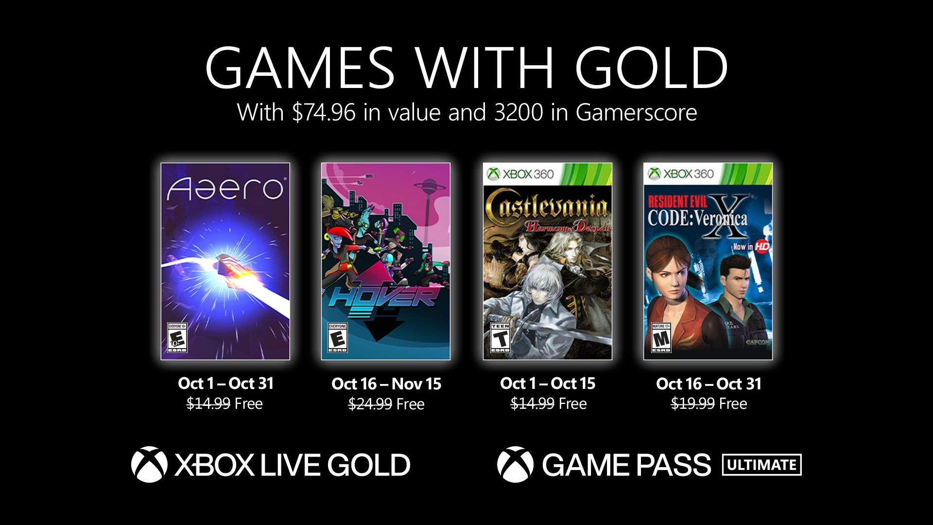 Xbox Live Gold free games for October 2021 announced – Gematsu