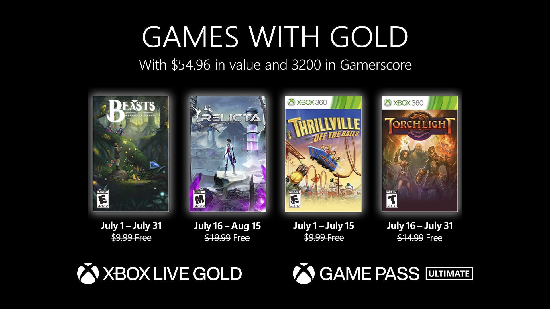 #
      Xbox Live Gold free games for July 2022 announced