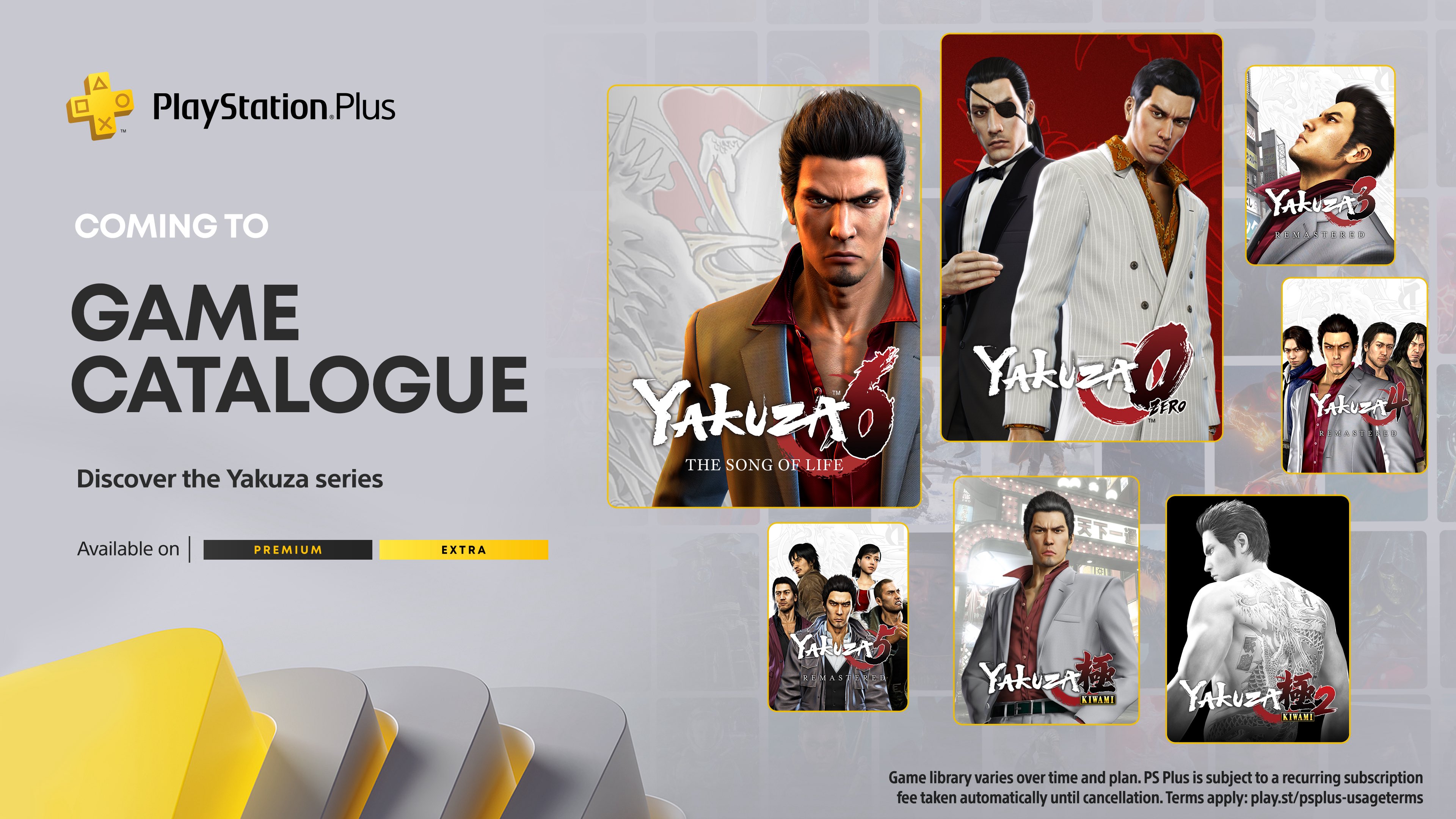 PlayStation Plus Game Catalog to add Yakuza games starting in August -  Gematsu