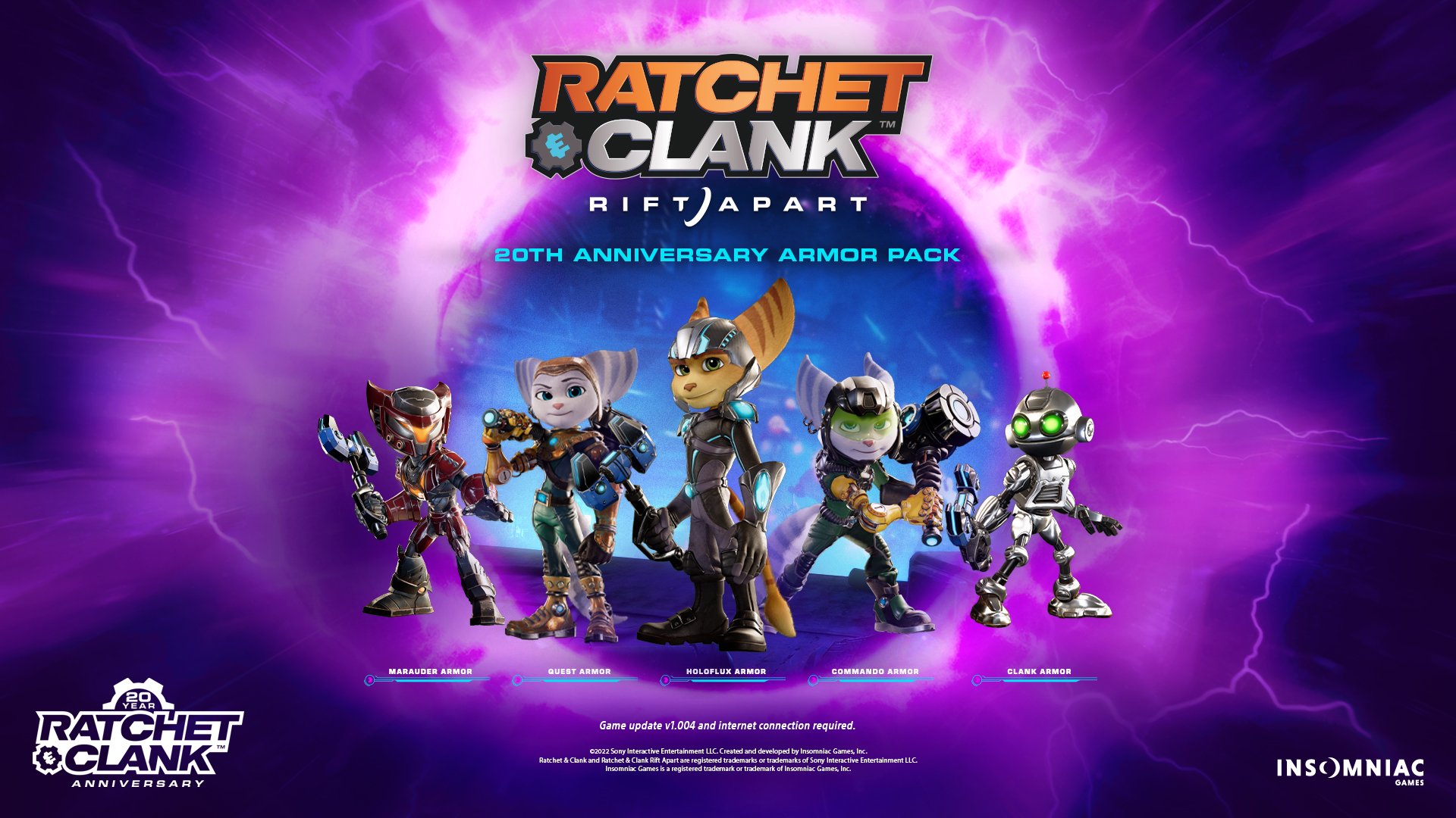 Ratchet & Clank: Rift Apart '20th Anniversary Armor Pack' update now  available - Gematsu