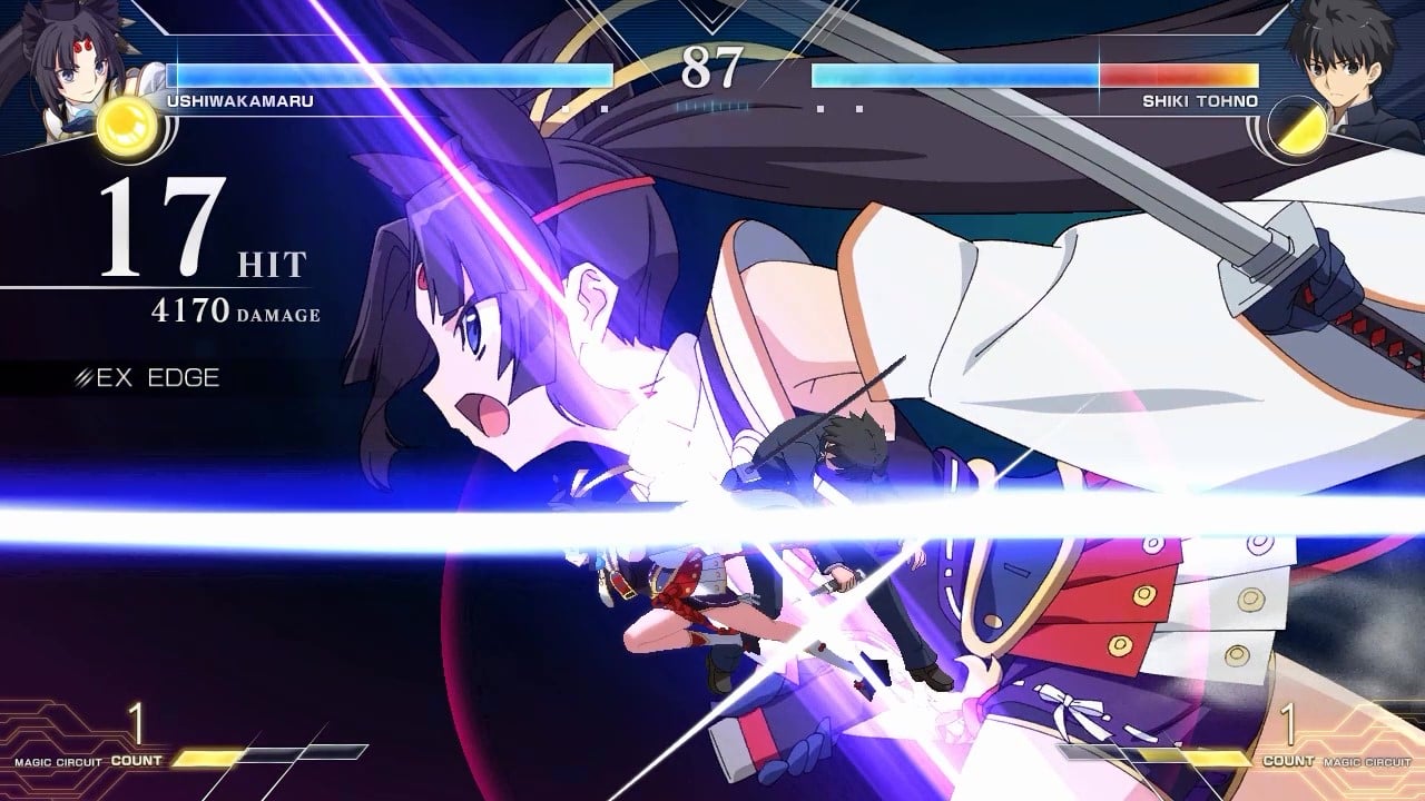 #
      Melty Blood: Type Lumina – Ushiwakamaru vs. Shiki Tohno gameplay