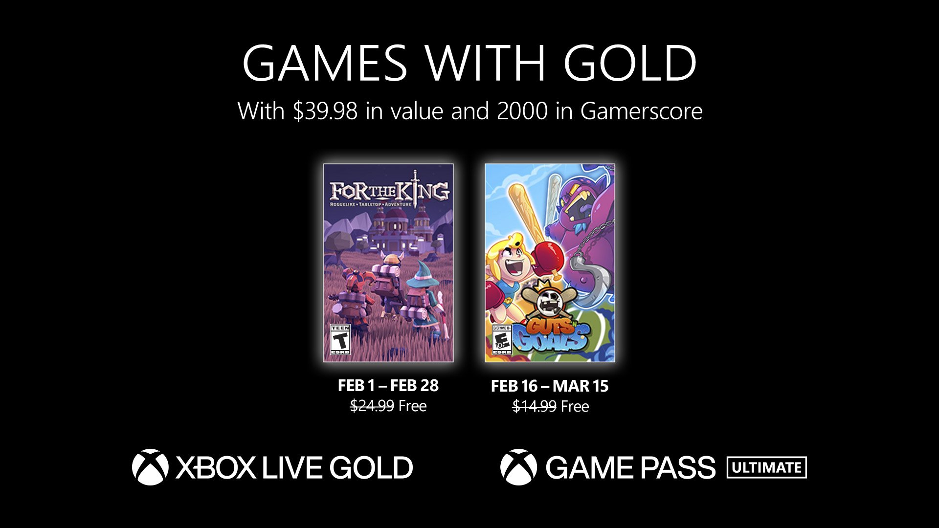 #
      Xbox Live Gold free games for February 2023 announced