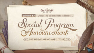 Genshin Impact Version 3.7 Update Special Program Genshin Impact Version 3.7 Update Special Program