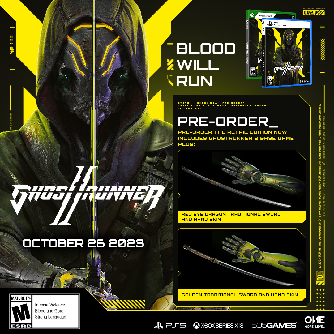 Ghostrunner II launches October 26 Gematsu