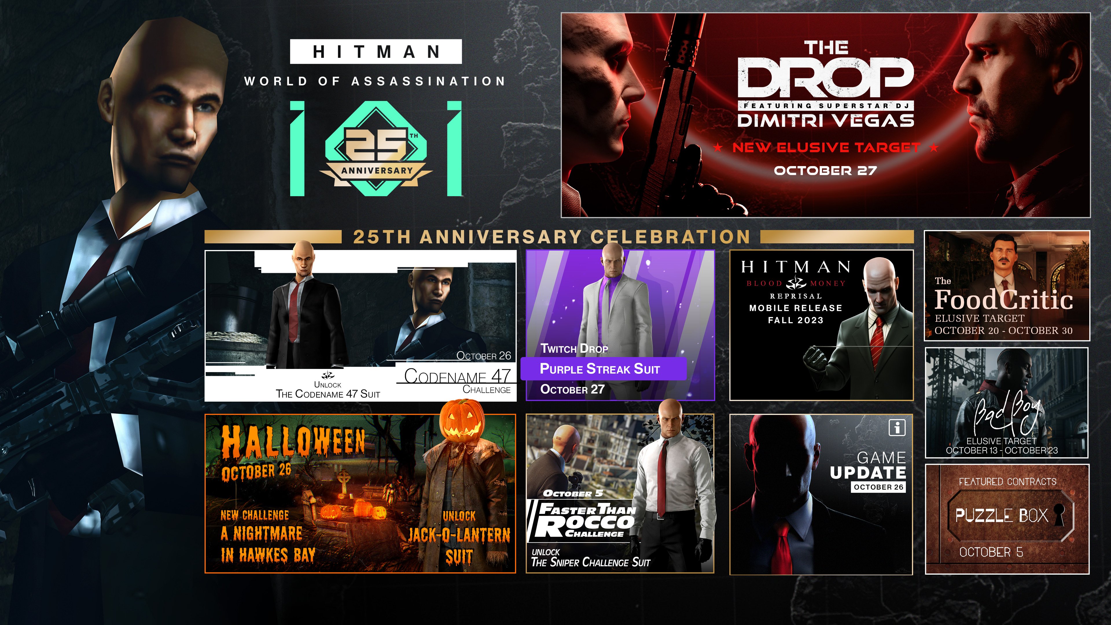 HITMAN World of Assassination - IO Interactive 25th anniversary celebration events announced - Gematsu