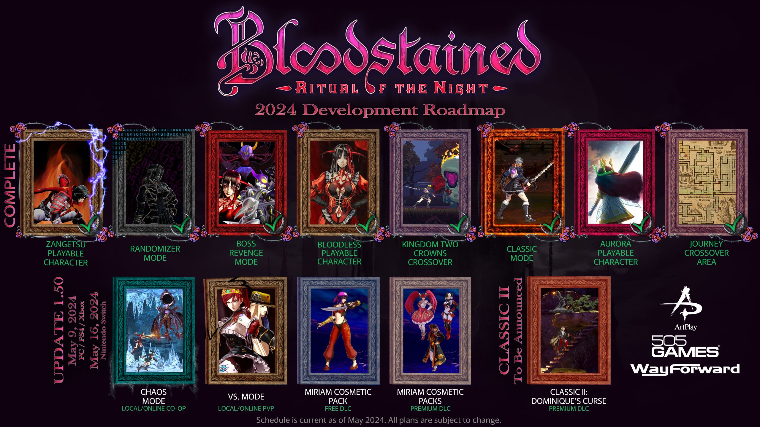 #
      Bloodstained: Ritual of the Night version 1.5 update launches May 9 for PS4, Xbox One, and PC; May 16 for Switch