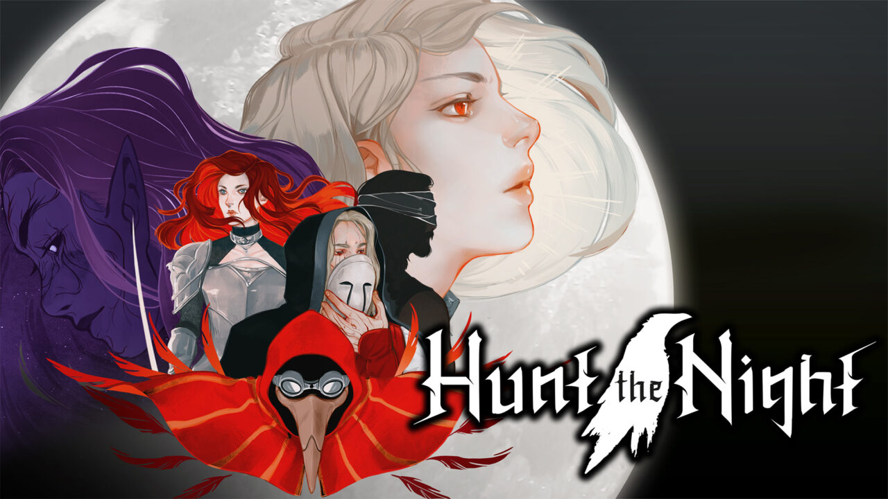 Arte promocional de Hunt the Night com protagonista Vesper em cenário gótico