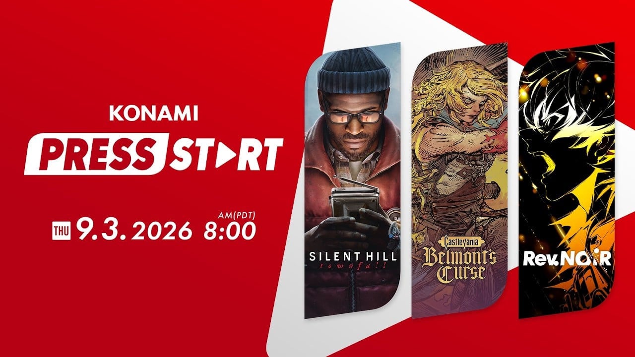 Konami Press Start live stream set for September 3 featuring Castlevania: Belmont’s Curse, Silent Hill: Townfall, and Rev. NOiR