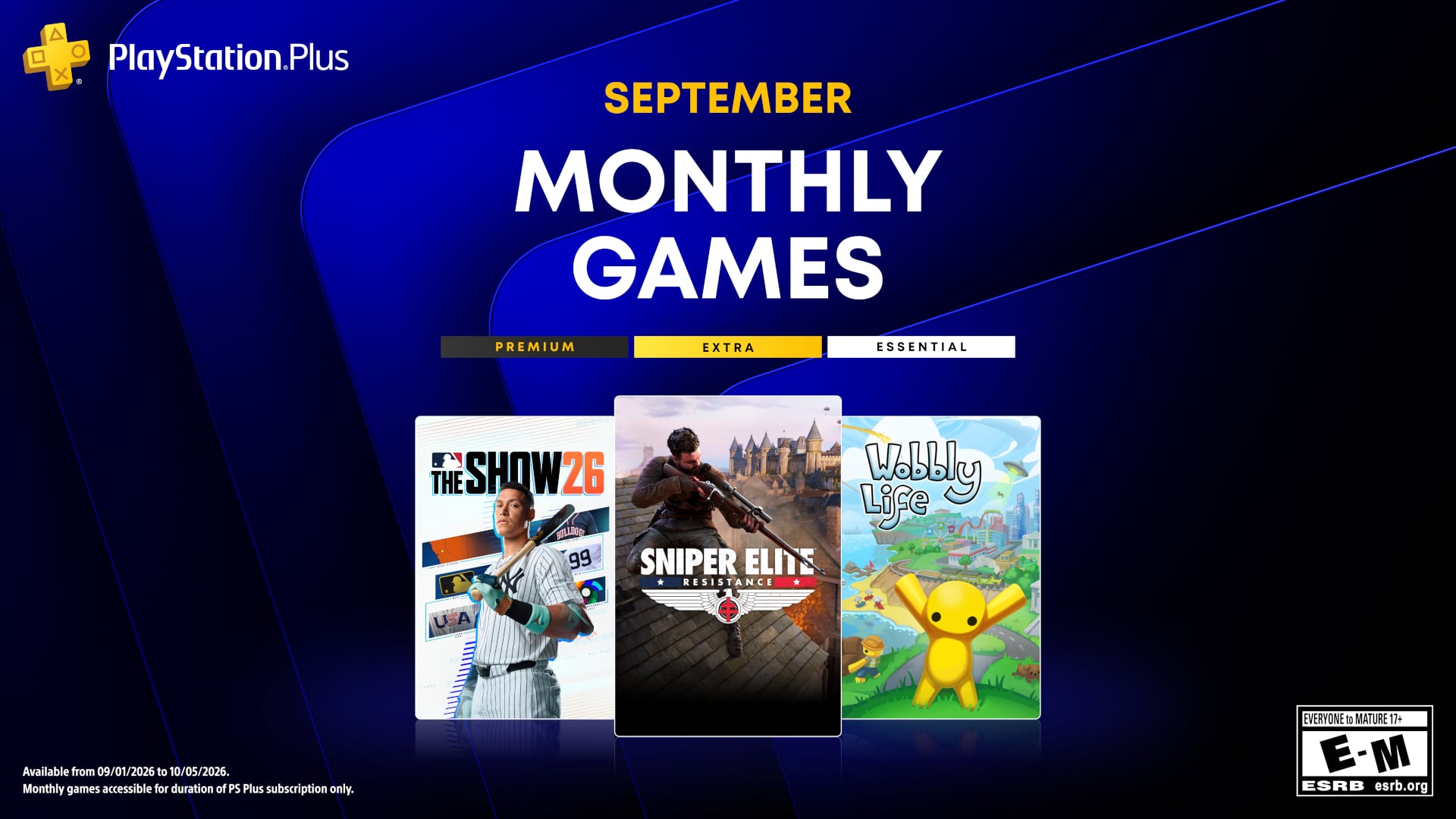 PlayStation Plus Monthly Games lineup for September 2026 announced