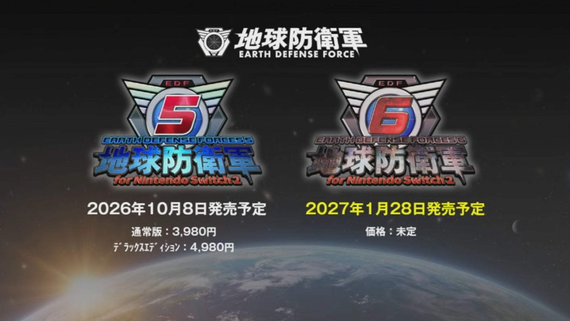 Earth Defense Force 6 for Switch 2 launches January 28, 2027
