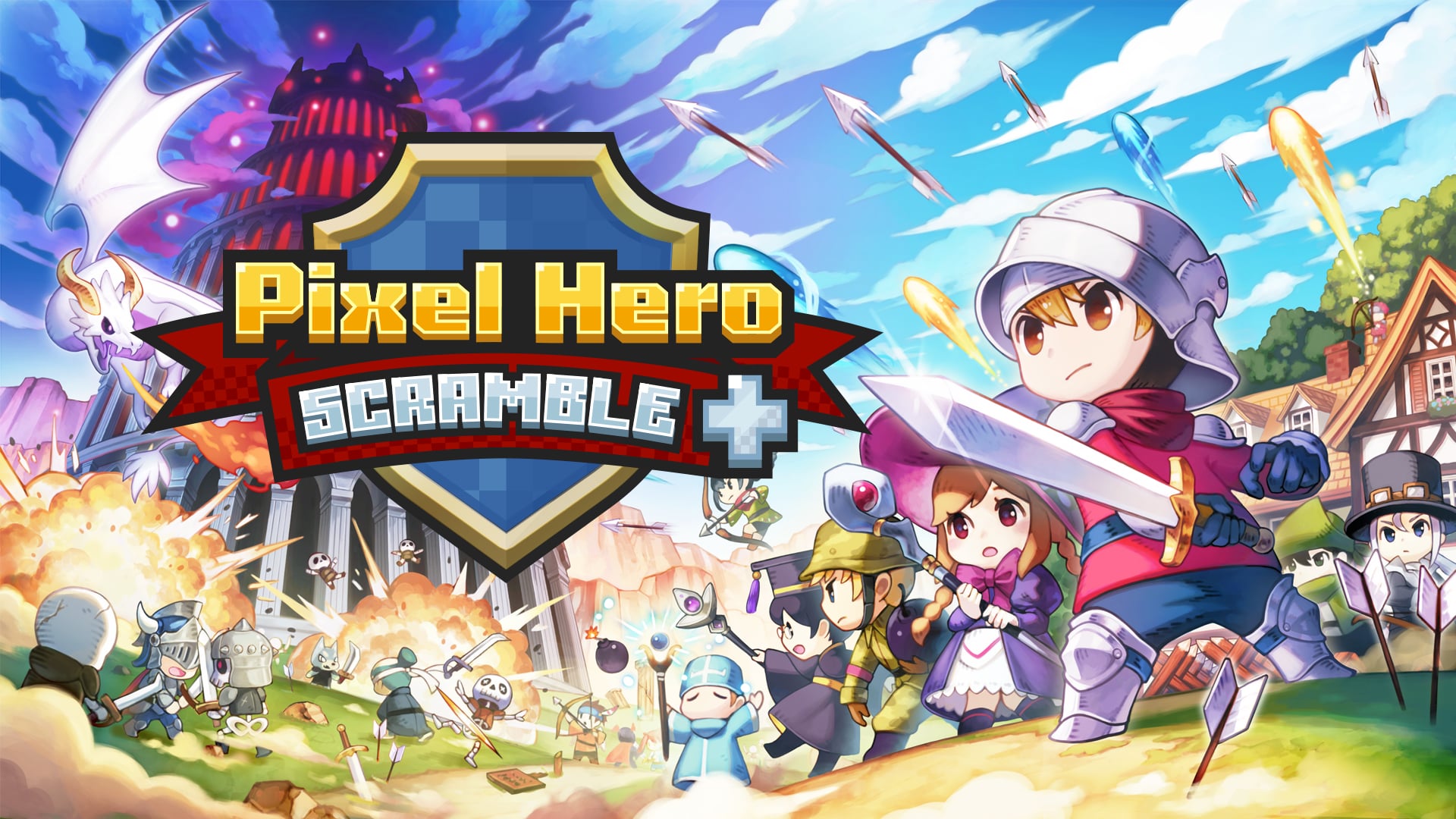 Pixel art tower defense game PixelHeroScramble Plus announced for Switch, PC