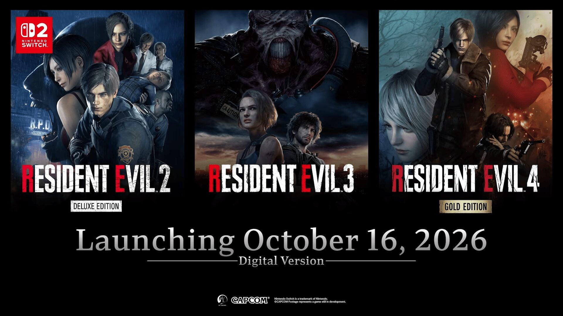 Resident Evil 2, Resident Evil 3, and Resident Evil 4 remakes coming to Switch 2 on October 16